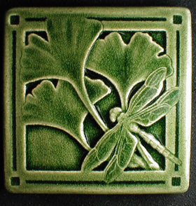 4 x 4 Gingko dragonfly tiles - Pinewood Green