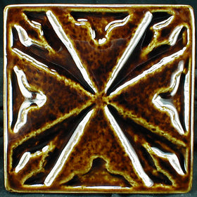 6 x 6 Celtic cross in glossy brown glaze - Caramel