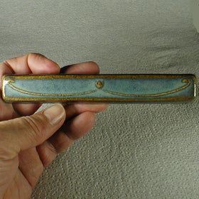 1 x 6 Art Nouveau border tiles - Cerulean Blue Mist