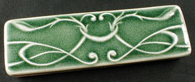 2 x 6 Art Nouveau border tile - Evergreen