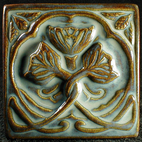6 x 6 Rose tile in dark green glaze - Conifer Green - Campbell