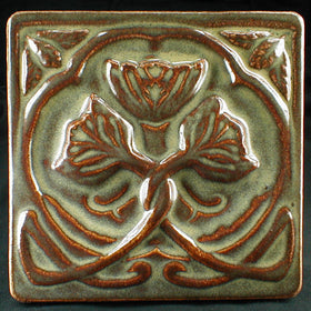 6 x 6 Rose tile - Buckeye glaze