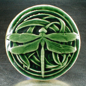 Round Dragonfly tile - Conifer Green