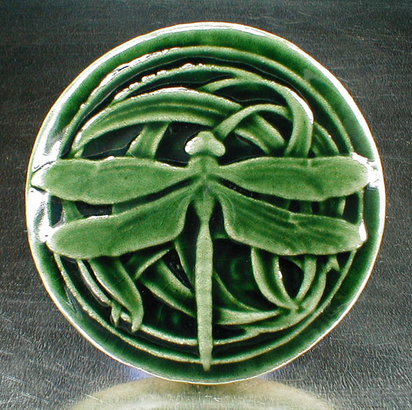 Round Dragonfly tile - Conifer Green