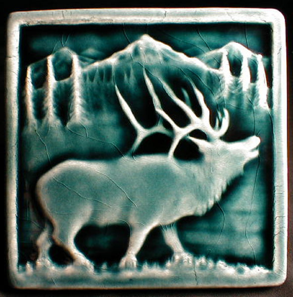 6 x 6 Elk tile with dark blue glaze - Deep Sea