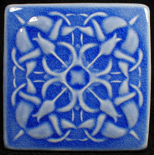 6 x 6 Tulip tiles - Mediterranean Blue