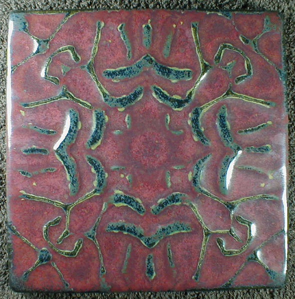 6 x 6 Thistle tile - Bordeaux