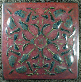 6 x 6 Tulip tile - Bordeaux