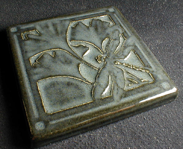 4 x 4 Gingko dragonfly tiles - Twilight Blue