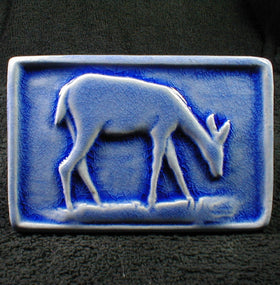 4 x 6 Deer tile - Mediterranean Blue