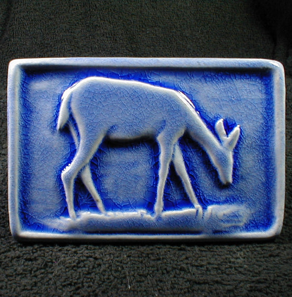 4 x 6 Deer tile - Mediterranean Blue