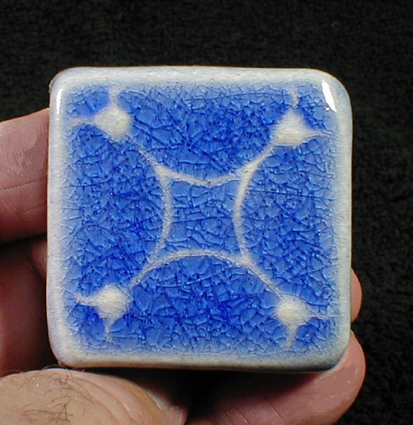 2 x 2 Lily of the Valley tile - Mediterranean Blue