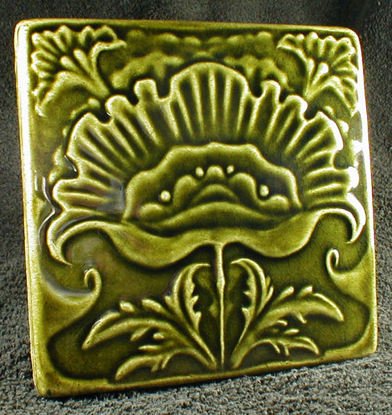 6 x 6 Poppy tile - Vintage Green