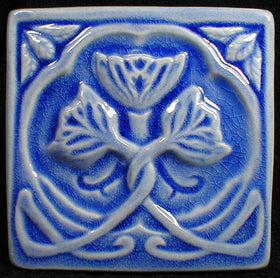 6 x 6 Rose tile - Mediterranean Blue