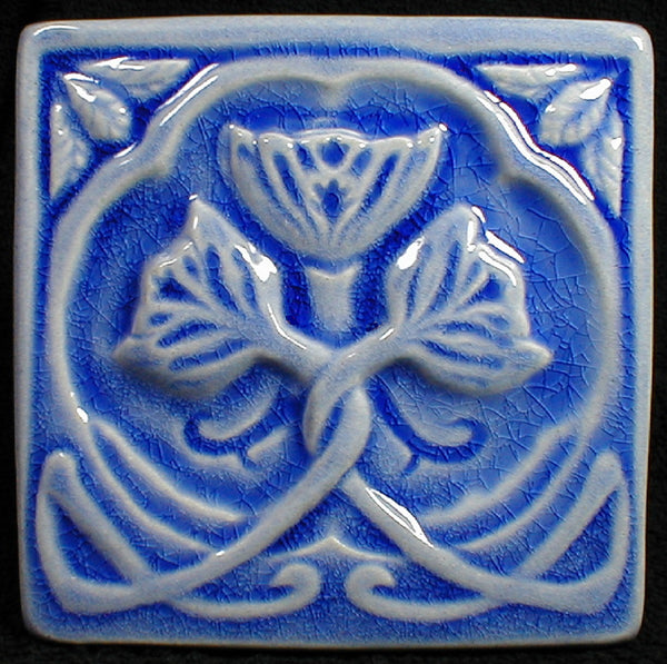 6 x 6 Rose tile - Mediterranean Blue