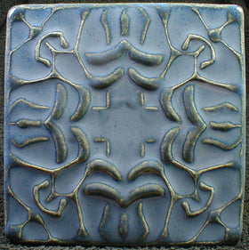 6 x 6 Thistle tile - Blue/grey glaze