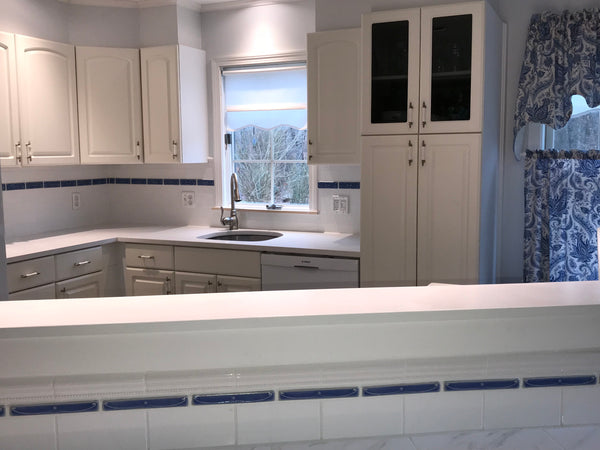 1 x 6 Art Nouveau border tiles - Mediterranean Blue