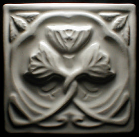 6 x 6 Rose tile - Polar White