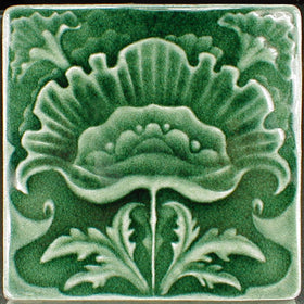 6 x 6 Poppy tile - Evergreen